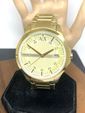 Armani Exchange Men's Watch AX2131 Quartz Gold Stainless Steel 46mm